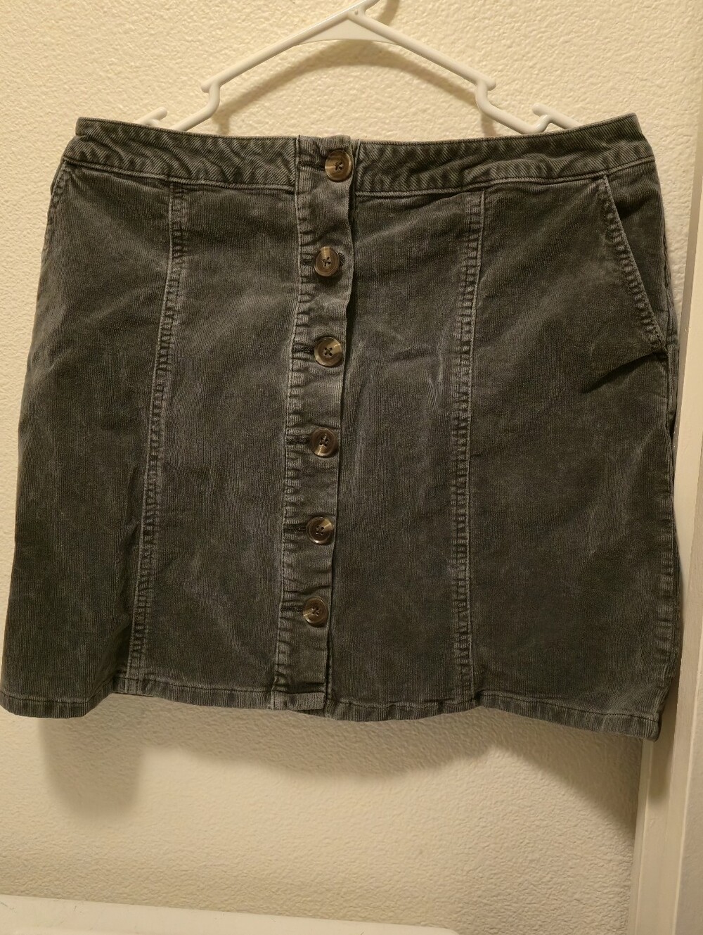 Maurices Washed Charcoal Button-Front Mini Skirt